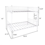 Twin-Over-Twin Bunk Bed with Metal Frame and Ladder, Space-Saving Design,White W84034153-djyc