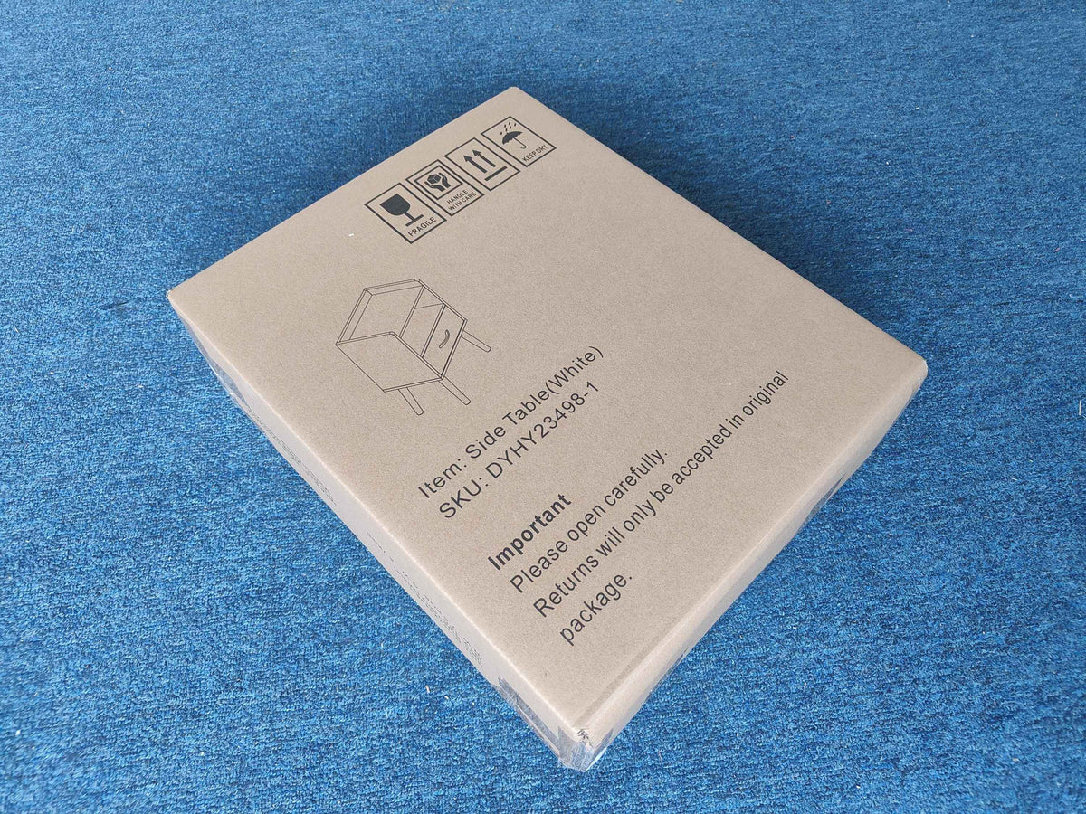 2PC Nightstand With Collapsible Fabric Drawer, 2-Tier Storage End Table, Wood Side Table with Storage Cabinet for Bedroom, Living Room - White W808P204530-djyc