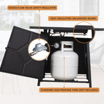 40,000 BTU Steel Propane Gas Fire Pit Table With Steel lid, Weather Cover W2029120084-djyc