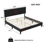 King Bed Frame with Headboard,Sturdy Platform Bed with Wooden Slats Support,No Box Spring,Mattress Foundation,Easy AssemblyDark grey W1793140487-djyc