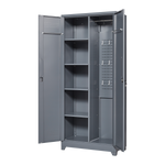 Metal Storage Cabinets, Cleaning Tool Cabinet with Locking Door, Tall Broom Tool Organizer and Storage, Large Storage Cabinet for Kitchen, Pantry, Office, Shop W328P193779-djyc