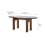 Elegant Oak Wood and Tempered Glass Table - Solid Wood Design fld-2755