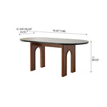 Elegant Oak Wood and Tempered Glass Table - Solid Wood Design fld-2755