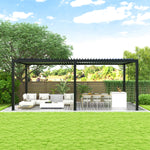 Durable Aluminum Pergola with Adjustable Louver Roof – Integrated Drainage & Wind-Resistant W1895P178592-djyc