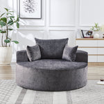55'L Chenille Sponge single sofa,No Assembly Required,Fluffy Modern Sleeper Chair for Living room, Bedroom, Lounge and Projection Room(Not a swivel chair.)-W834P431155