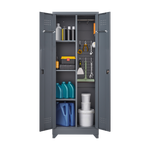 Metal Storage Cabinets, Cleaning Tool Cabinet with Locking Door, Tall Broom Tool Organizer and Storage, Large Storage Cabinet for Kitchen, Pantry, Office, Shop W328P193783-djyc