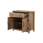 Modern Farmhouse Double Barn Door Accent Cabinet, 30 Inch, Yellow Walnut, Compatible with CD-070AB W88138337-djyc