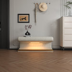Entryway Bench Leather Upholstered Ottoman with LED sensor light for living room ,bedroom,end of bed W1170P262050-djyc