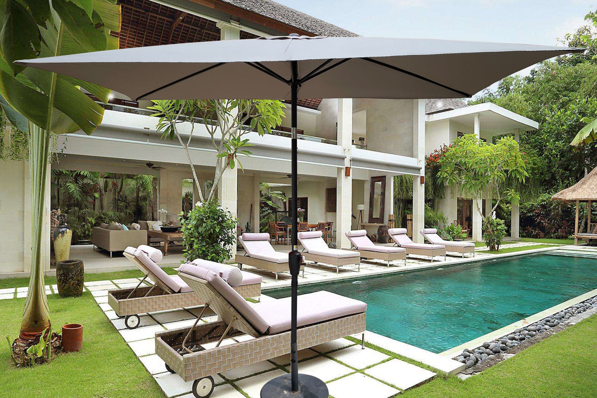 6 x 9ftPatio Umbrella OutdoorWaterproof Umbrella with Crank and Push Button Tilt without flap for Garden Backyard PoolSwimming Pool Market W65642344-djyc