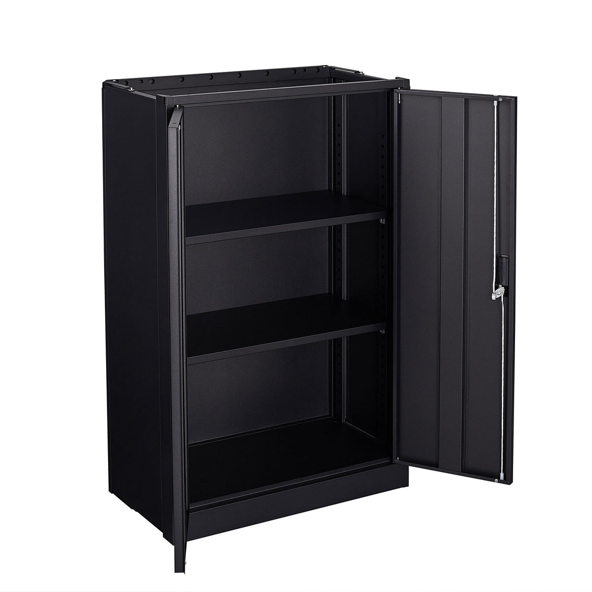 Metal Storage Cabinet with Locking Doors and Adjustable Shelf, Folding Filing Storage Cabinet , Folding Storage Locker Cabinet for Home Office,School,Garage, Black W124747827-djyc