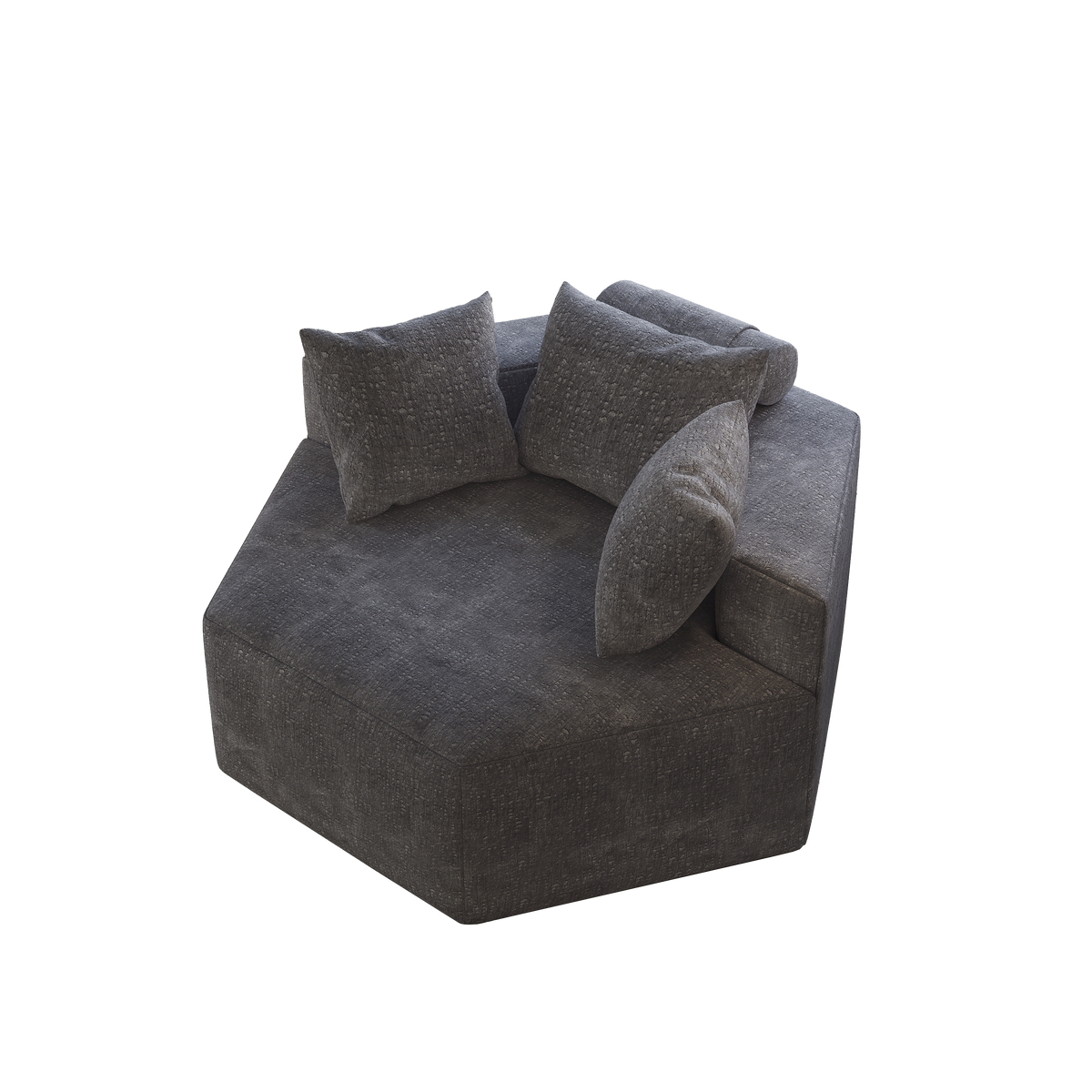 54''L Chenille Sponge single sofa,No Assembly Required,Fluffy Modern Sleeper Chair for Living room, Bedroom, Lounge and Projection Room W834P221043-djyc