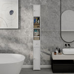 Tall Slim Bathroom Storage Cabinet, 71" Freestanding Bathroom Cabinet with 1 Drawer, 2 Doors and 4 Adjustable Shelves-White W282P154459-djyc