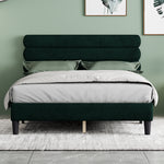 Queen Bed Frame with Headboard,Sturdy Platform Bed with Wooden Slats Support,No Box Spring,Mattress Foundation,Easy AssemblyGreen W1793140484-djyc