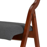 Upholstered folding Dining chair, space saving, easy to carry, Dining Room,No assembly required,2-Pack-Grey+Cherry W2336P163452-djyc