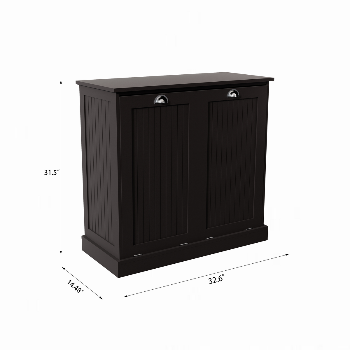 Two-Compartment Tilt-Out Laundry Sorter Cabinet-Black W1120139082-djyc