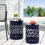 Chic Cylindrical Iron-Cut Side Table Set for Modern Spaces 73606.00NBLU-djyc