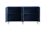Modern Blue Lacquered 4 Door Wooden Cabinet Sideboard Buffet Server Cabinet Storage Cabinet, for Living Room, Entryway, Hallway, Office, Kitchen and Dining Room W1435133313-djyc