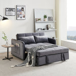 55.5' Twins Pull Out Sofa BedGrey Velvet W1097104077-djyc