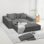 Modern Upholstered Sectional Sofa Couch Set,Modular 132" L Shaped Sectional Living Room Sofa Set With 6 Pillows,Free Combination Sofa Couch for Living Room,Bedroom W834S00312-djyc