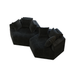 54''L Chenille Sponge single sofa,No Assembly Required,Fluffy Modern Sleeper Chair for Living room, Bedroom, Lounge and Projection Room W834P221047-djyc