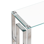 Console Table Stainless Steel Glass,Meal side table silvery Clearbs-02 s W1727P195277-djyc