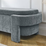Chenille Upholstered Bench with Large Storage Space for the Living Room, Entryway and Bedroom,Grey,( 51.5''x20.5''x17'' ) W48790041-djyc