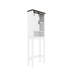 Over The Toilet Storage Cabinet, Farmhouse Above Toilet Storage Cabinet with Adjustable Shelves & Sliding Barn Doors, Organizers Over Toilet for Bathroom, Living Room, White W1347P183703-djyc