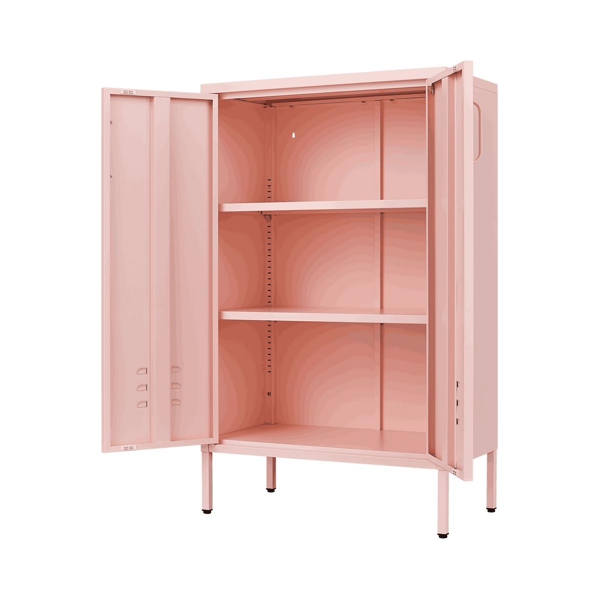 Pink Steel Double Door Cabinet with Handles, With Removable Dividers and Adjustable Height. Suitable for Living Room, Office, Bedroom, Study and Other Places. W328P195208-djyc