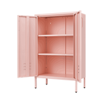 Pink Steel Double Door Cabinet with Handles, With Removable Dividers and Adjustable Height. Suitable for Living Room, Office, Bedroom, Study and Other Places. W328P195208-djyc