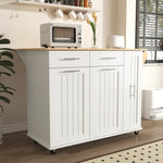 K&K Kitchen Island with Drop Leaf, Kitchen Storage Cart with 3 Tier Pull Out Cabinet Organizer, Internal Storage Rack, Rolling Kitchen Cart on Wheels with Towel Rack, 2 Drawers, for Kitchen, White WF531421AAW-djyc
