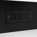 K&K 82.7 inch Kitchen Island with Extendable Dining Table for 4-6 Person,Faux Mable Kitchen Table with Double-sized Storage,Power Outlet,Kitchen island with Storage 2 Drawers 2 Side Open Shelves,Black N707S000010B-djyc