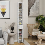 Tall Slim Bathroom Storage Cabinet, 71" Freestanding Bathroom Cabinet with 1 Drawer, 2 Doors and 4 Adjustable Shelves-White W282P154459-djyc