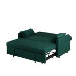 Sofa Pull Out Bed Included Two Pillows 54" Green Velvet Sofa for Small Spaces W1278125092-djyc