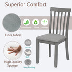 Wooden Dining Chairs Set of 4, Kitchen Chair with Padded Seat, Upholstered Side Chair for Dining Room, Living Room, Gray W1998126412-djyc