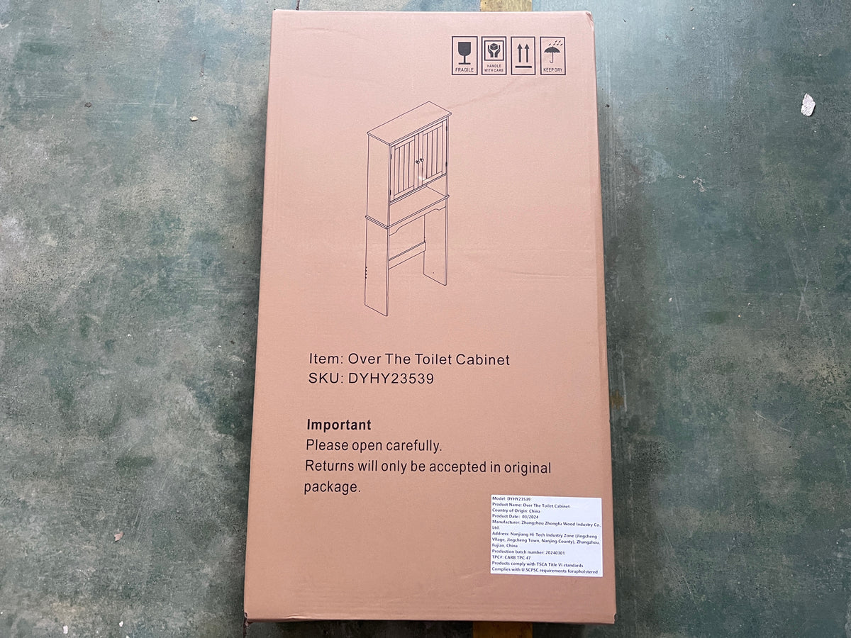 Over The Toilet Storage Cabinet, Bathroom Shelf Over Toilet, Bathroom Storage Cabinet Organizer,Wood Bathroom Space Saver, White W808P175909-djyc