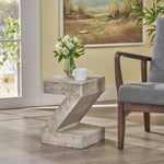 Modern Sculptural Outdoor Accent Table – Lightweight Concrete, Raw Elegance 63395.00LGRY-djyc