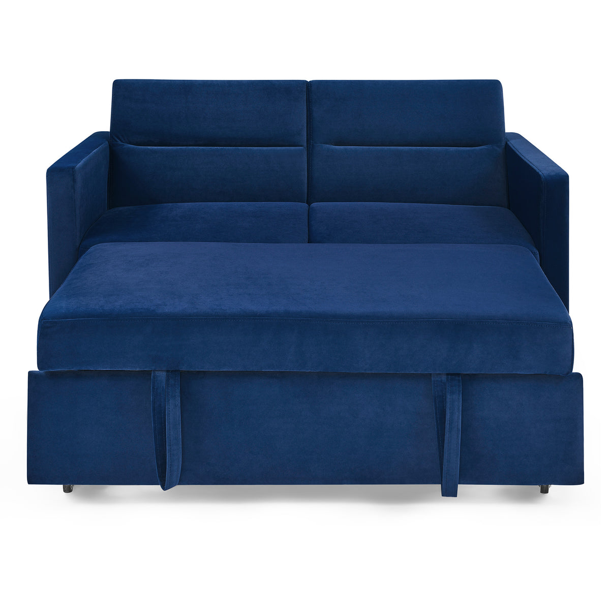 Loveseats Sofa Bed with Pull-out Bed,Adjsutable Back and Two Arm Pocket,Blue (54.5"x33"x31.5") W48766864-djyc