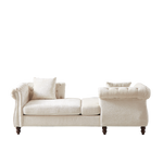 81-inch Chenille Face-to-face Chaise Lounge with Two Pillows,Nailhead trim,Button Tufted Design and Rolled Arms for Lounge, Living room and Office W834S00315-djyc