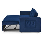 Loveseats Sofa Bed with Pull-out Bed,Adjsutable Back and Two Arm Pocket,Blue (54.5"x33"x31.5") W48766864-djyc
