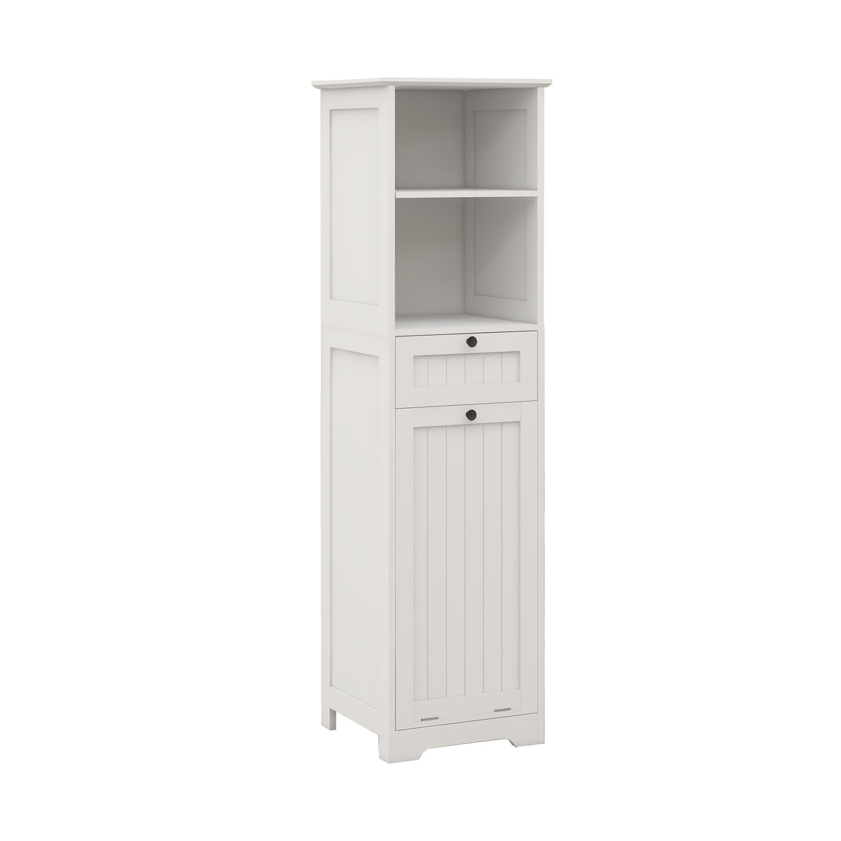 One-Compartment One-Drawer Tilt-Out Laundry Sorter Cabinet - White W1120P146259-djyc