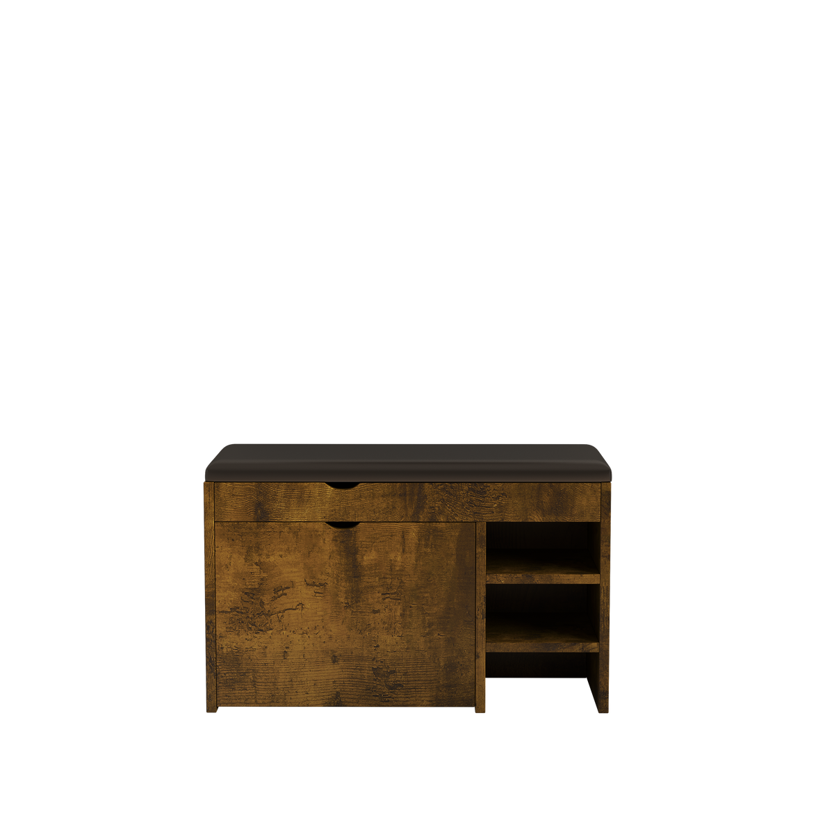 31.49 inch black brown shoe stool, soft cushion, soft and comfortable cushion, can be placed in the door, bedroom and other scenes W1278P185554-djyc