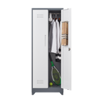 Metal Storage Cabinets, Cleaning Tool Cabinet with Locking Door, Tall Broom Tool Organizer and Storage, Large Storage Cabinet for Kitchen, Pantry, Office, Shop W328P193782-djyc