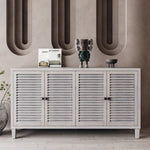 Accent Cabinet 4 Shutter Door Wooden Cabinet Sideboard Buffet Server Cabinet Storage Cabinet, for Living Room, Entryway, Hallway, Office, Kitchen and Dining Room, Distressed White W1435P153088-djyc
