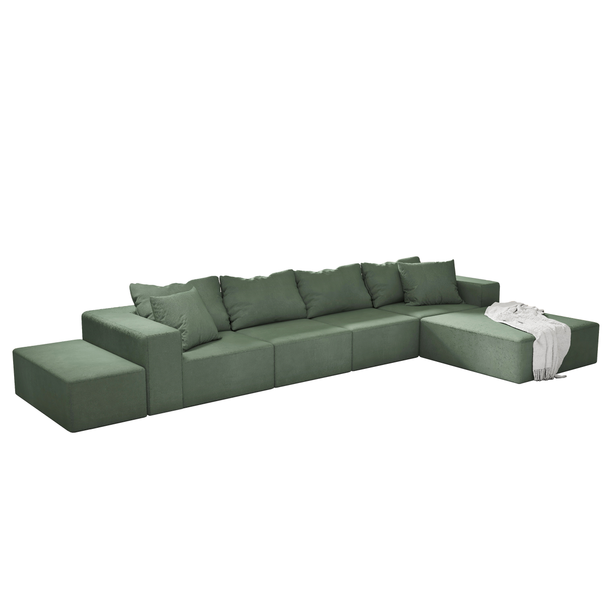 Modern Upholstered Sectional Sofa Couch Set,Modular 132" L Shaped Sectional Living Room Sofa Set With 6 Pillows,Free Combination Sofa Couch for Living Room,Bedroom W834S00314-djyc