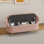 50-Inch Multi-Functional Long Rectangular Bed End Storage Sofa Stool in Dreamy Teddy Fleece W1278122702-djyc