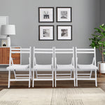 Furniture Slatted Wood Folding Special Event Chair - White, Set of 4, FOLDING CHAIR, FOLDABLE STYLE W49557945-djyc