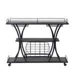 Industrial Bar Cart Kitchen Bar&Serving Cart for Home with Wheels 3 -Tier Storage Shelves W82151001-djyc