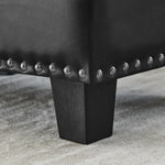 Sectional 3-Seaters Sofa , reversible recliner, Storage pad and wood grain cup holder, Non-slip leg, pu, black W487S00241-djyc