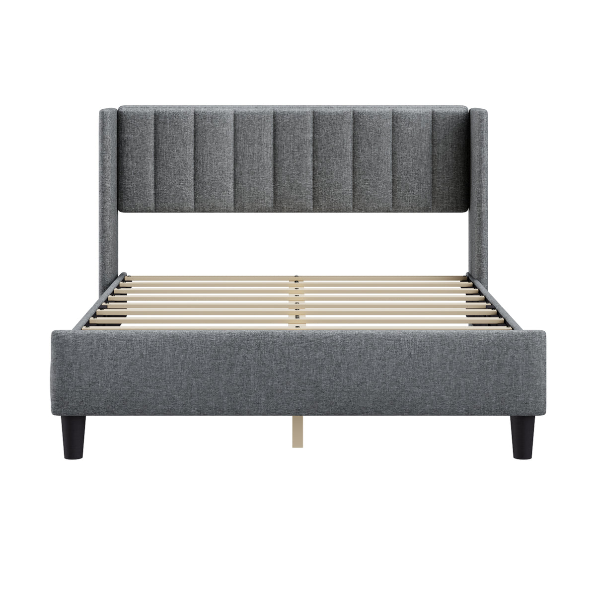 Queen size Upholstered Platform Bed Frame with Headboard, Mattress Foundation, Wood Slat Support, Quiet, no Box Spring Needed, Easy to Assemble Light Grey W1793140457-djyc