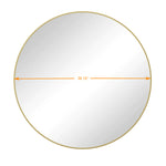 Wall Mirror 39 Inch Gold Circular Mirror Metal Framed Mirror Round Vanity Mirror Dressing Mirror, for Bathroom, Living Room, Bedroom Wall Decor W143570512-djyc